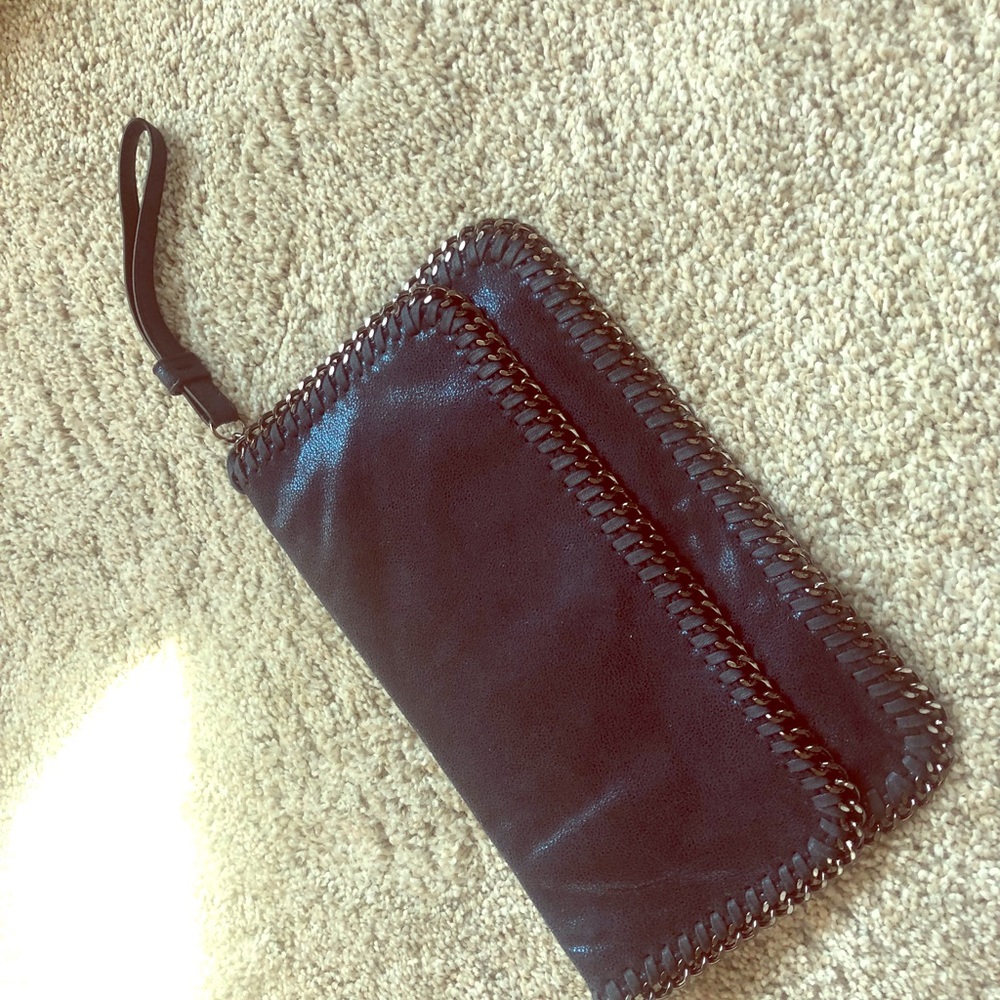 Navy blue chain wristlet